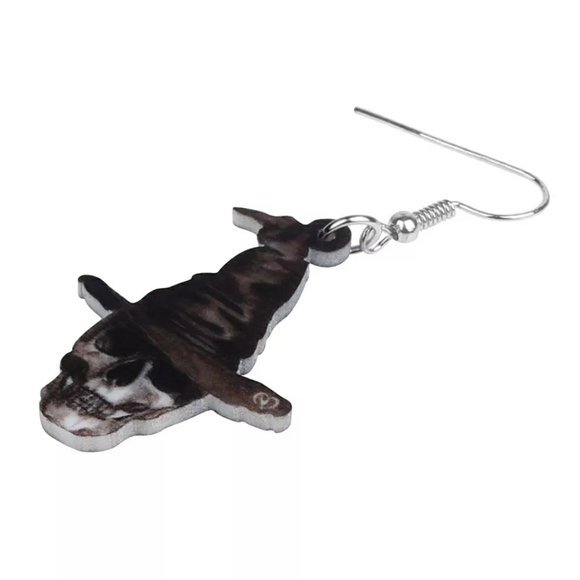 Halloween Day Of The Dead Dangle Earrings - Picture 4 of 6